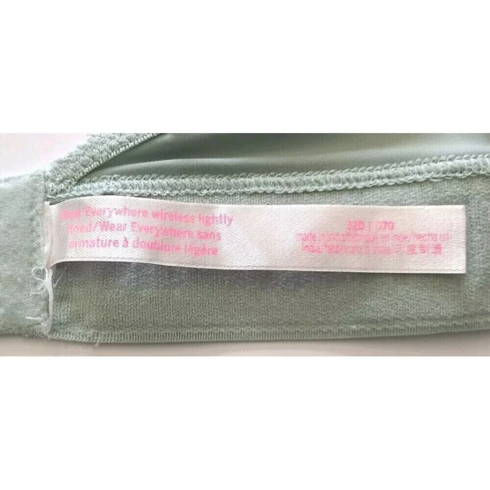 PINK by Victoria's Secret Wireless Bra Size 32D Wireless Soft Sage Love Pink - Picture 4 of 7